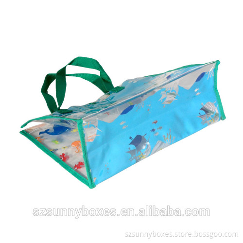 Waterproof Portable PVC Button Closure Tote Handbag